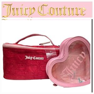 Juicy Couture Heart & Crown Embossed Velour & Transparent Heart-Shaped Cosmetic